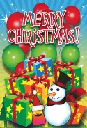 Merry Christmas Snow Man Card