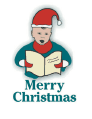 Christmas Card with Caroler (small)