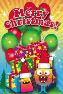 Monsters Gifts Balloons Christmas Card