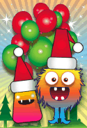 Monsters and Balloons Christmas Card