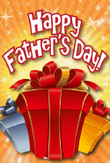 Red Blue Gold Gifts Father's Day Card