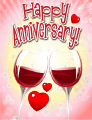 Red Wine Small Anniversary Card