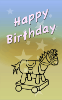 Rolling Horse Birthday Card