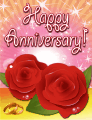 Roses and Rings Small Anniversary Card