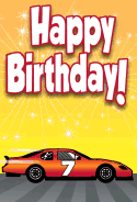 Stockcar Racecar Birthday Card