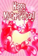 Swirling Red Hearts Mother's Day Card
