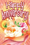 Swirling Roses Anniversary Card