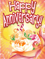 Swirling Roses Small Anniversary Card