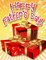 Three Red Gifts Small Father's Day Card