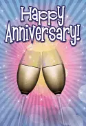 Two Champagne Flutes Anniversary Card