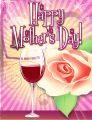 Wine and Rose Small Mother's Day Card