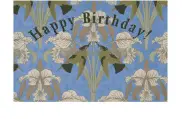 Birthday Card with Birds and Flowers