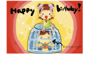 Birthday Card with Girl and Boy