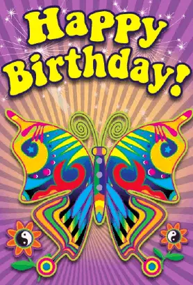 60's Butterfly Birthday Card Greeting Card