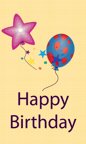 Balloons Birthday Card Greeting Card