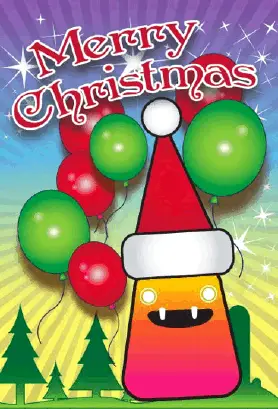 Balloons and Monster Christmas Card Greeting Card