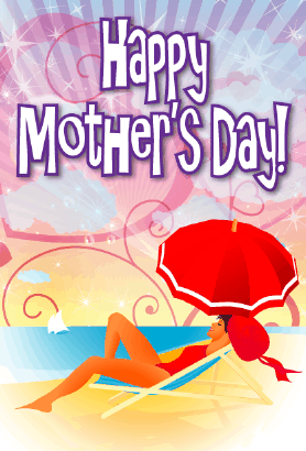Beach Umbrella Mother's Day Card Greeting Card