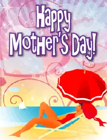 Beach Umbrella Small Mother's Day Card Greeting Card