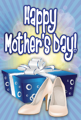 Blue Box White Shoes Mother's Day Card Greeting Card