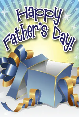 Blue and Gold Gift Father's Day Card Greeting Card