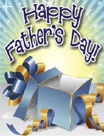 Blue and Gold Gift Small Father's Day Card Greeting Card