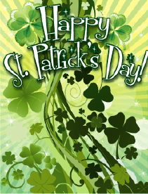 Bunches of Shamrocks Small St Patrick's Day Card Greeting Card