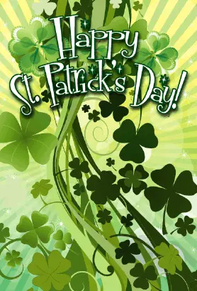 Bunches of Shamrocks St Patrick's Day Card Greeting Card