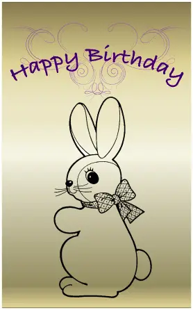 Bunny Rabbit Birthday Card Greeting Card