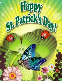 Butterfly and Bugs Small St Patrick's Day Card Greeting Card