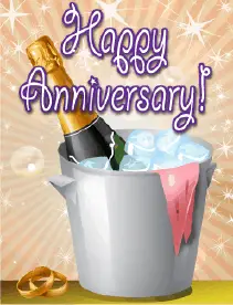 Champagne Bucket Small Anniversary Card Greeting Card