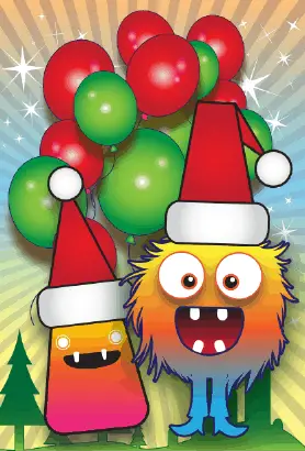 Christmas Monster Card Greeting Card