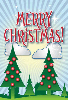 Christmas Trees Card Greeting Card