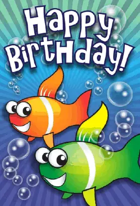 Clown Fish Birthday Card Greeting Card