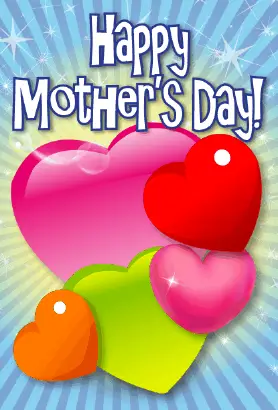 Colorful Hearts Mother's Day Card Greeting Card