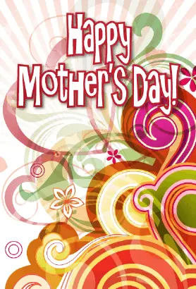 Colorful Swirls Mother's Day Card Greeting Card