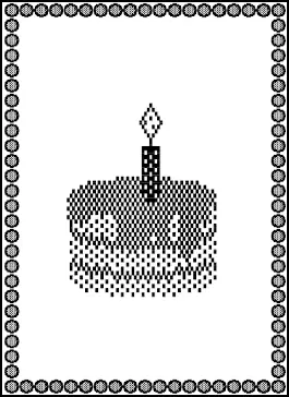 Dot Matrix Happy Birthday Greeting Card