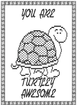 Dot Matrix Turtley Awesome Greeting Card