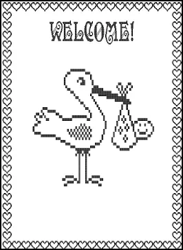 Dot Matrix Welcome Baby Greeting Card