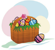 Easter Card with Basket of Eggs Greeting Card