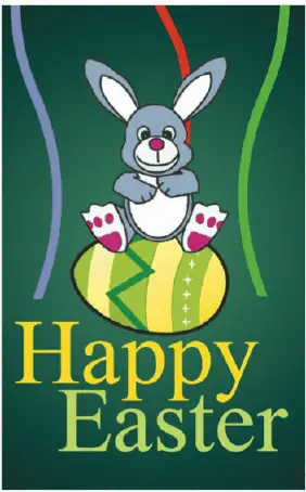 Easter Card with Bunny on Egg Greeting Card