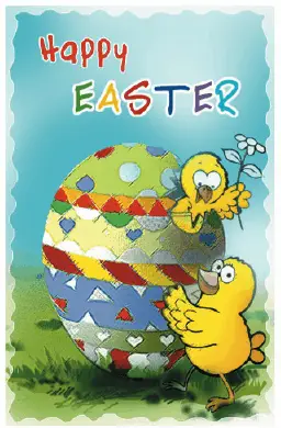 Easter Card with Chick and Egg Greeting Card
