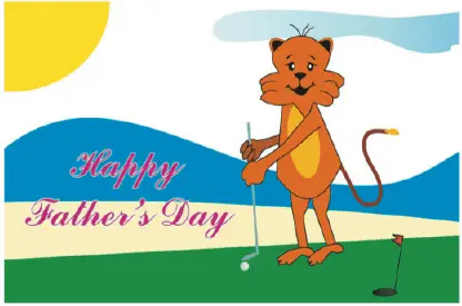 Father's Day Card with Cat Greeting Card