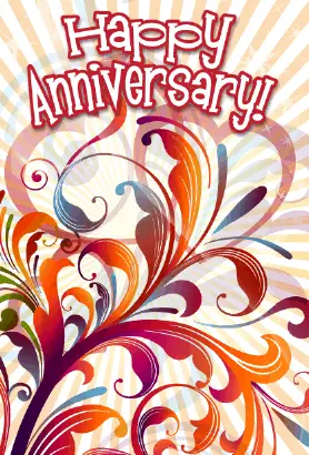 Floral Design Anniversary Card Greeting Card