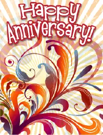 Floral Design Small Anniversary Card Greeting Card