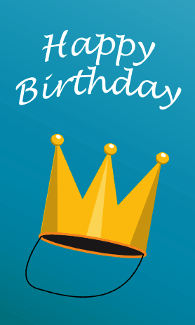 Golden Crown Birthday Card Greeting Card
