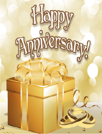 Golden Gift Small Anniversary Card Greeting Card