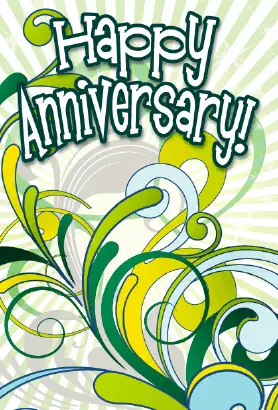 Green Abstract Anniversary Card Greeting Card