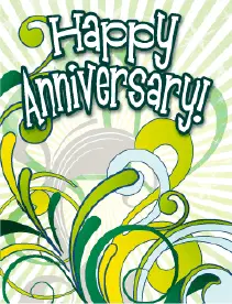 Green Abstract Small Anniversary Card Greeting Card