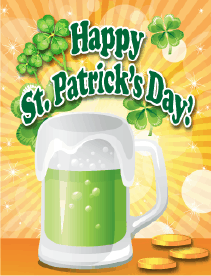 Green Beer Mug Small St Patrick's Day Card Greeting Card