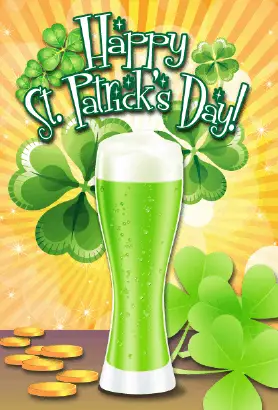 Green Beer St Patrick's Day Card Greeting Card